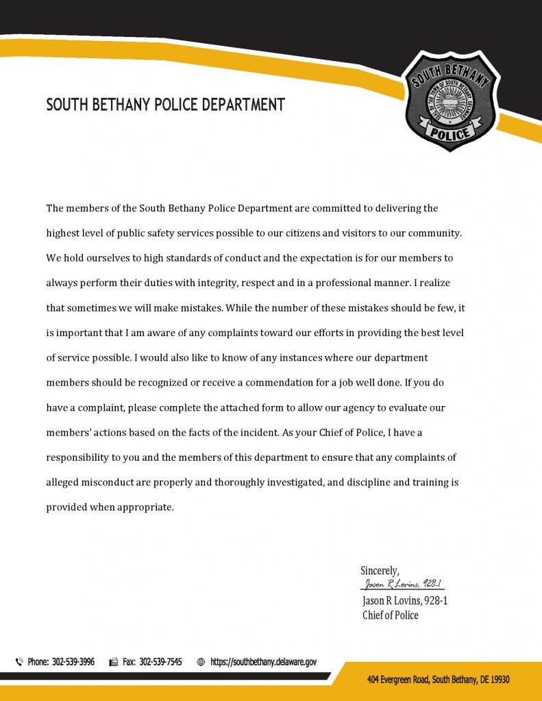 Message from the Chief